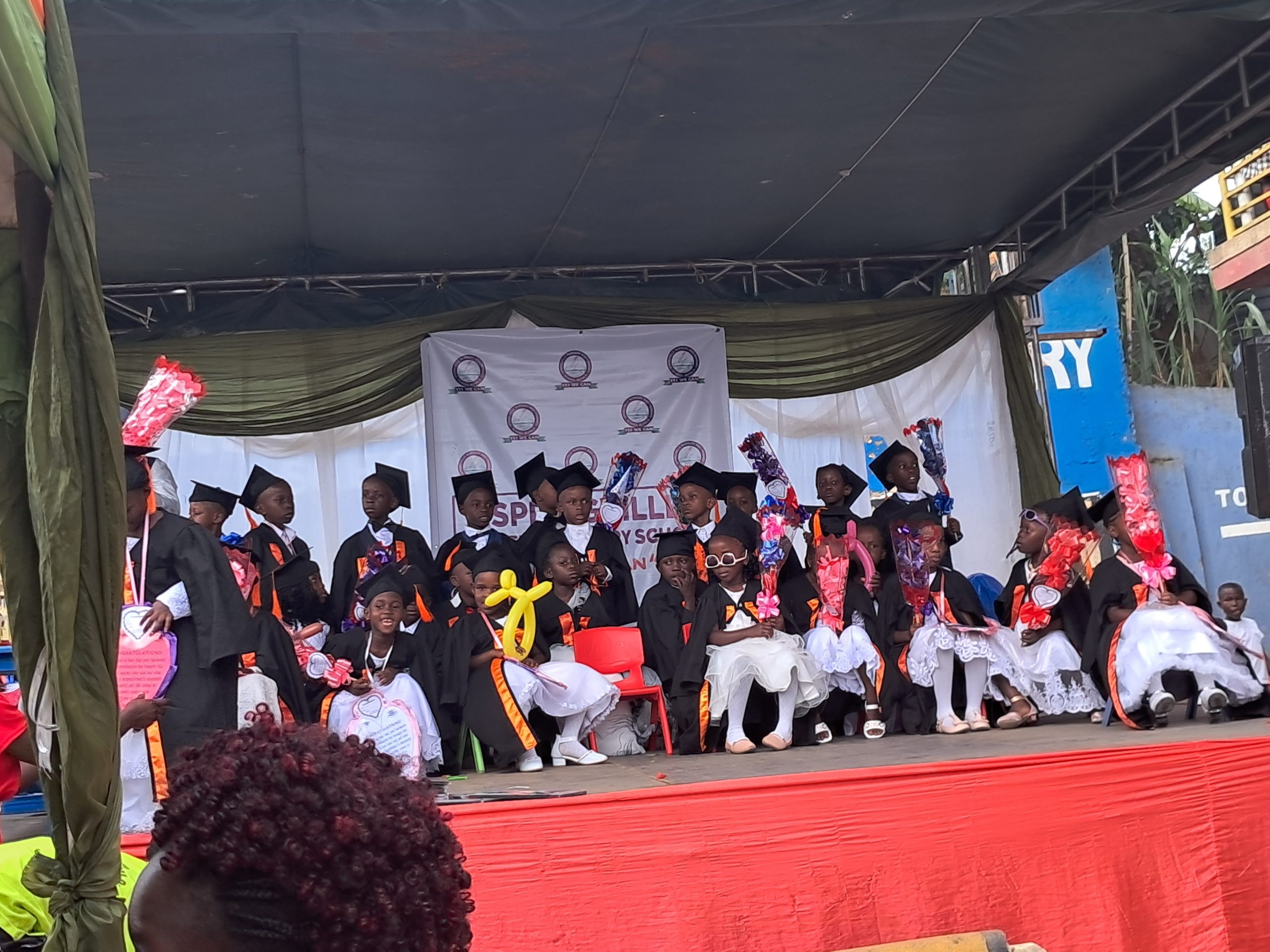 Top class celebrating promotion to Primary section